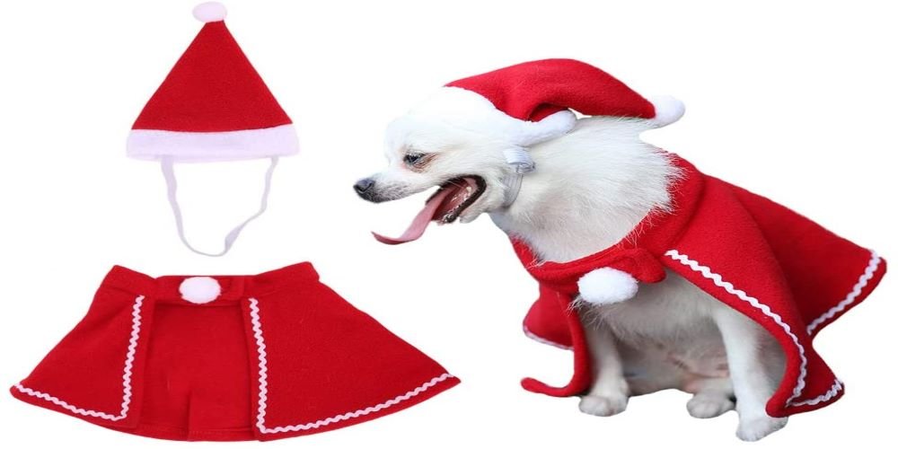 Pet Dog Cat Christmas Scarf Suit Cloak Dresses